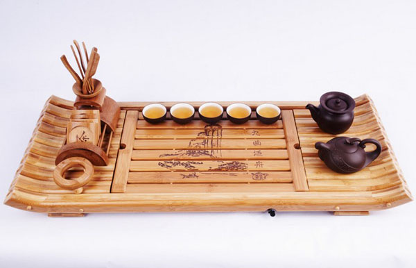 竹茶具，精美竹茶盤